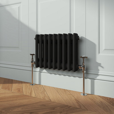 VRUC Cast Iron Style Radiator Traditional 2 Column 300x425mm Black