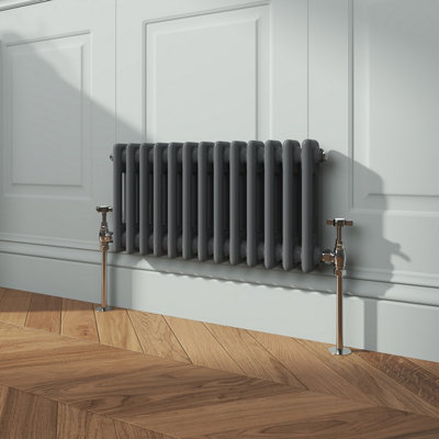 VRUC Cast Iron Style Radiator Traditional 2 Column 300x605mm Anthracite
