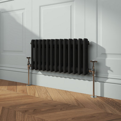VRUC Cast Iron Style Radiator Traditional 2 Column 300x605mm Black