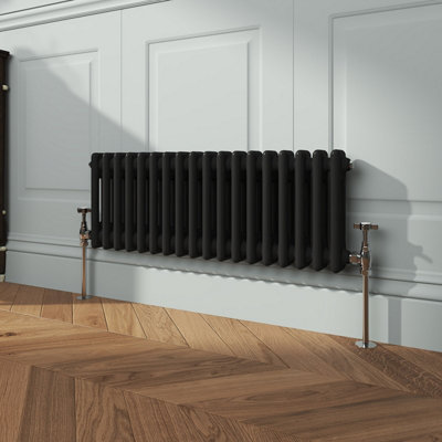 VRUC Cast Iron Style Radiator Traditional 2 Column 300x830mm Black