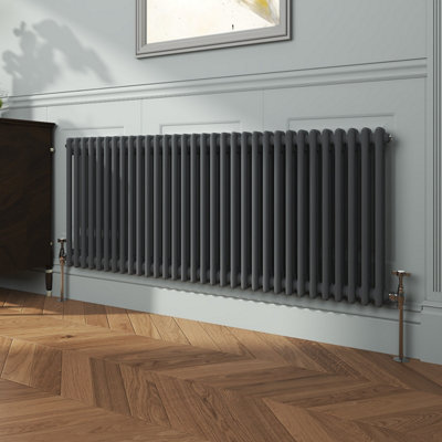 VRUC Cast Iron Style Radiator Traditional 2 Column 600x1460mm Anthracite