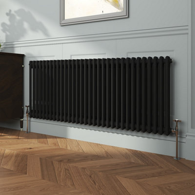 VRUC CAST IRON STYLE RADIATOR TRADITIONAL 2 COLUMN 600X1460MM BLACK