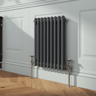 VRUC Cast Iron Style Radiator Traditional 2 Column 600x425mm Anthracite