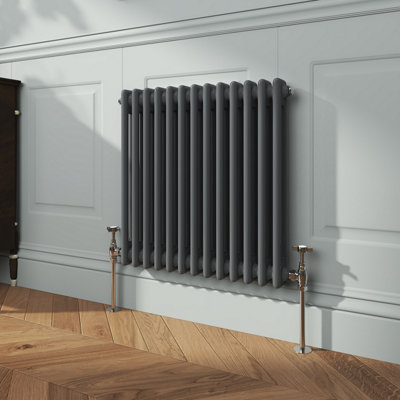 VRUC Cast Iron Style Radiator Traditional 2 Column 600x605mm Anthracite