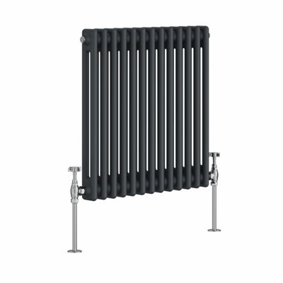 VRUC Cast Iron Style Radiator Traditional 2 Column 600x605mm Anthracite