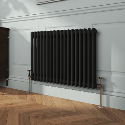 VRUC Cast Iron Style Radiator Traditional 2 Column 600x830mm Black