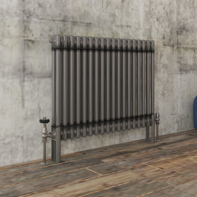 VRUC Cast Iron Style Radiator Traditional 2 Column 600x830mm Raw Metal