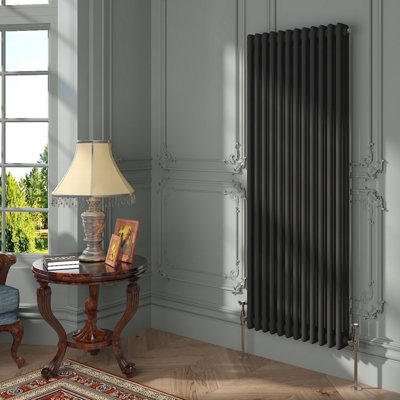 VRUC Cast Iron Style Radiator Traditional 3 Column 1500x562mm Black