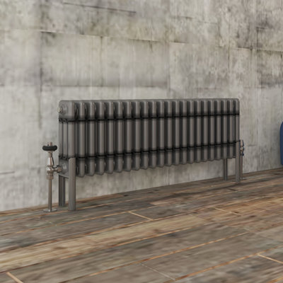 VRUC Cast Iron Style Radiator Traditional 3 Column 300x1012mm Raw Metal