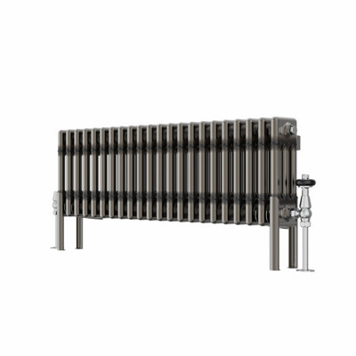 VRUC Cast Iron Style Radiator Traditional 3 Column 300x1012mm Raw Metal