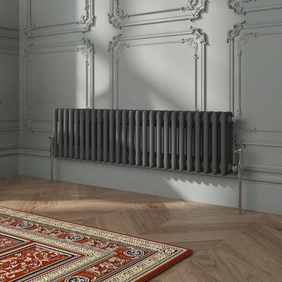 VRUC Cast Iron Style Radiator Traditional 3 Column 300x1192mm Anthracite