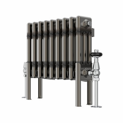 VRUC Cast Iron Style Radiator Traditional 3 Column 300x427mm Raw Metal