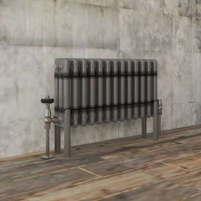 VRUC Cast Iron Style Radiator Traditional 3 Column 300x607mm Raw Metal