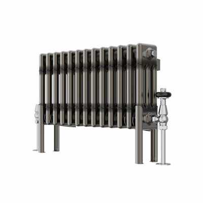 VRUC Cast Iron Style Radiator Traditional 3 Column 300x607mm Raw Metal