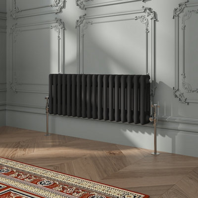 VRUC Cast Iron Style Radiator Traditional 3 Column 300x832mm Black