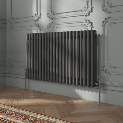 VRUC Cast Iron Style Radiator Traditional 3 Column 600x1012mm Anthracite