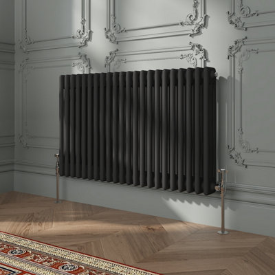 VRUC Cast Iron Style Radiator Traditional 3 Column 600x1012mm Black