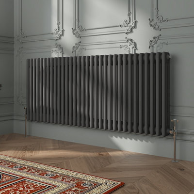 VRUC Cast Iron Style Radiator Traditional 3 Column 600x1462mm Anthracite