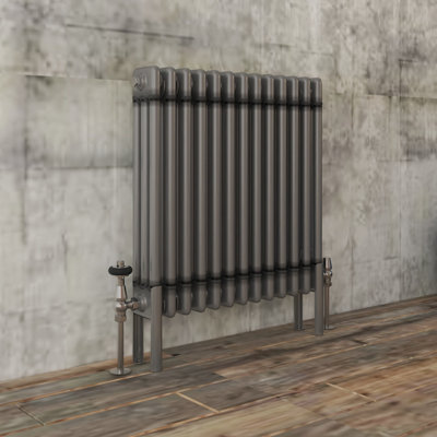 VRUC Cast Iron Style Radiator Traditional 3 Column 600x607mm Raw Metal