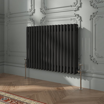 VRUC Cast Iron Style Radiator Traditional 3 Column 600x832mm Black