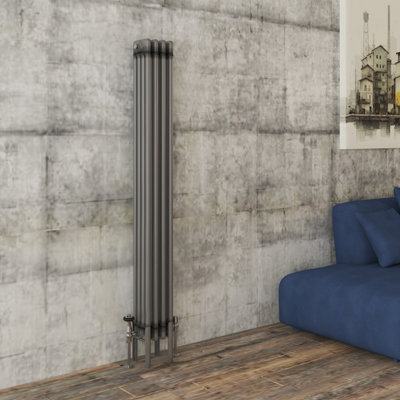 VRUC Cast Iron Style Radiator Traditional 4 Column 1500x200mm Raw Metal