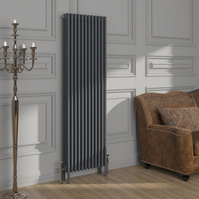 VRUC Cast Iron Style Radiator Traditional 4 Column 1800x560mm Anthracite