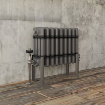 VRUC Cast Iron Style Radiator Traditional 4 Column 300x425mm Raw Metal