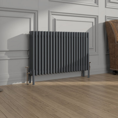 VRUC Cast Iron Style Radiator Traditional 4 Column 600x1010mm Anthracite