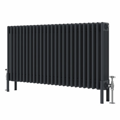 VRUC Cast Iron Style Radiator Traditional 4 Column 600x1190mm Anthracite