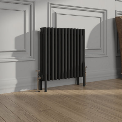 VRUC Cast Iron Style Radiator Traditional 4 Column 600x605mm Black