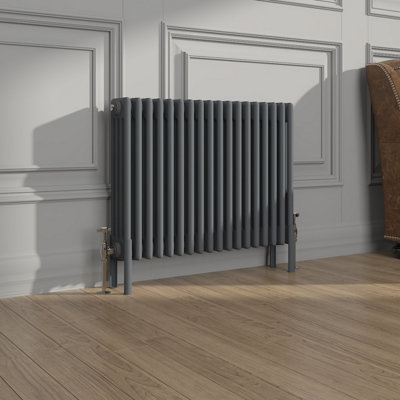 VRUC Cast Iron Style Radiator Traditional 4 Column 600x830mm Anthracite