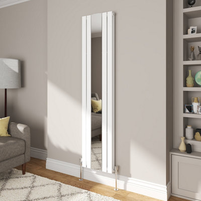 VRUC Double Flat Panel Designer Radiator with Mirror White 1800x417mm
