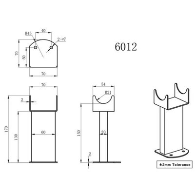 VRUC Floor Mounting Feet for Flat Panel Desiner Radiator Anthracite