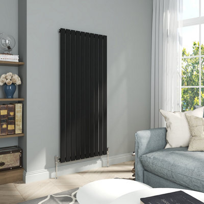 VRUC Single Flat Panel Designer Radiator Black 1600x680mm