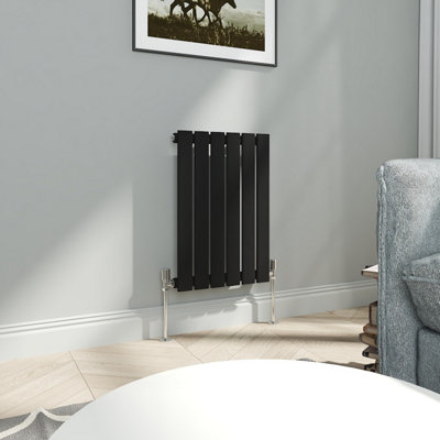 VRUC Single Flat Panel Designer Radiator Black 600x408mm
