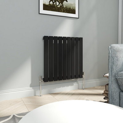 VRUC Single Flat Panel Designer Radiator Black 600x612mm