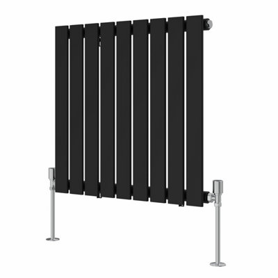 VRUC Single Flat Panel Designer Radiator Black 600x612mm