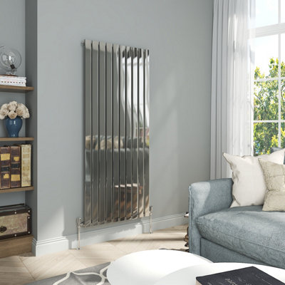 VRUC Single Flat Panel Designer Radiator Chrome 1600x680mm