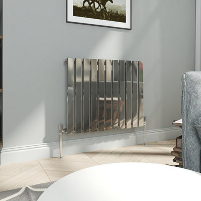 VRUC Single Flat Panel Designer Radiator Chrome 600x748mm