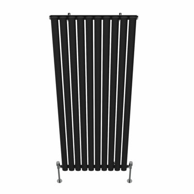 VRUC Single Oval Column Designer Radiator Black 1600x590mm