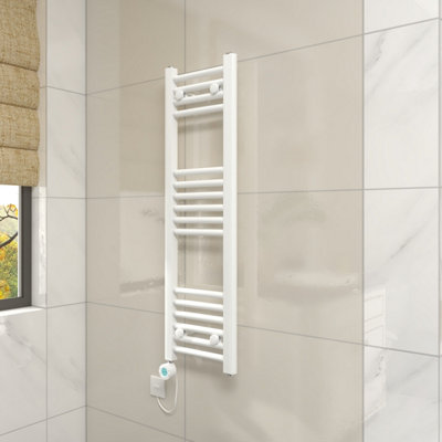 VRUC White Straight Prefilled Electric Heated Towel Rail Radiator ...
