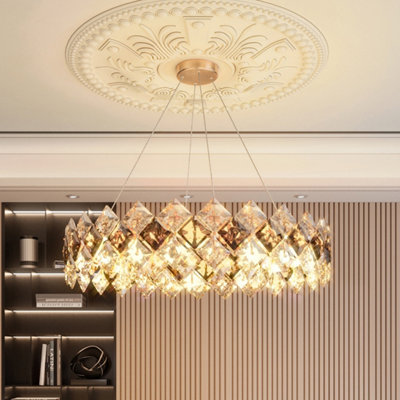 Vrygle 60cm Heavy duty  6-Light Crystal Chandelier LED Lamp Kitchen Island Indoor Light Fixtures