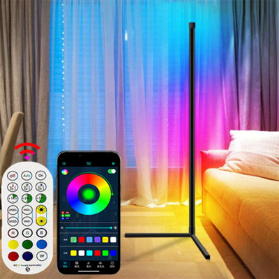 Vrygle Music Sync RGB LED Floor Lamp Colour Changing Standing Light for Bedroom Gaming Room