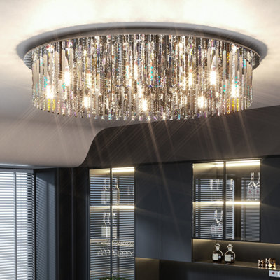 Vrygle XL 80CM Round LED Crystal Ceiling Lamp Chandelier Hallway Living Room Light, Warm white, Cool white, Daylight
