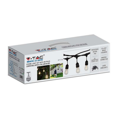 VT-713 Weatherproof LED String Light With BS Plug And WP Socket