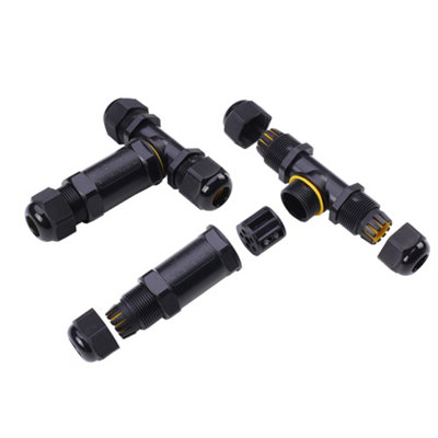 VT-869 BLACK WATER PROOF TERMINAL 3 WAY CONNECTOR -CABLE DIAMETER(8-12mm),IP68, 200