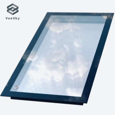 VueSky Fixed Frameless Flat/45 Degrees Pitched Roof Skylight Triple Glazed Toughened and Laminated 1200mm x 1200mm