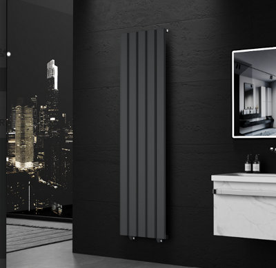 VURTU Alum1 Designer Vertical Radiator, 1800(H) x 470(W), Anthracite, 650102