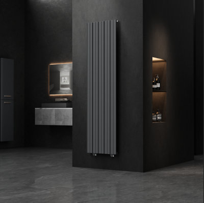 VURTU Alum2 Designer Vertical Radiator, 1800(H) x 470(W), Anthracite, 650104