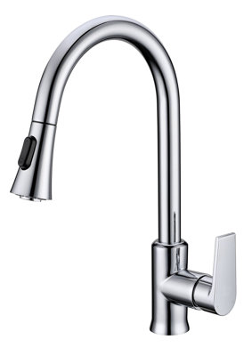 VURTU Anstey C Shape Pull Out Single Lever Tap, 399(H) x 110(W), Chrome, 592102